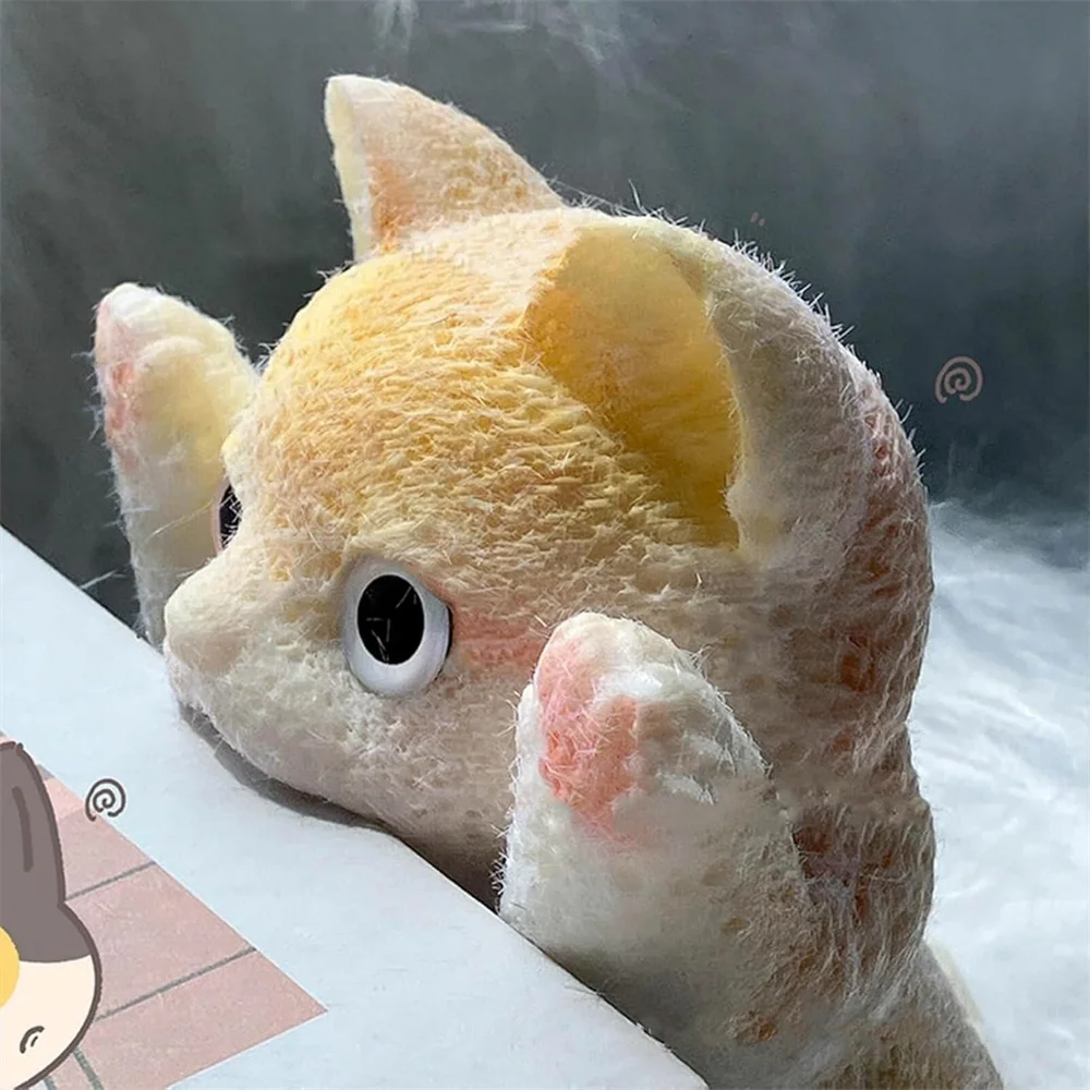 Orange & White Squishy & Sticky Cat Plush