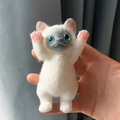 White & Grey Squishy & Sticky Cat Plush