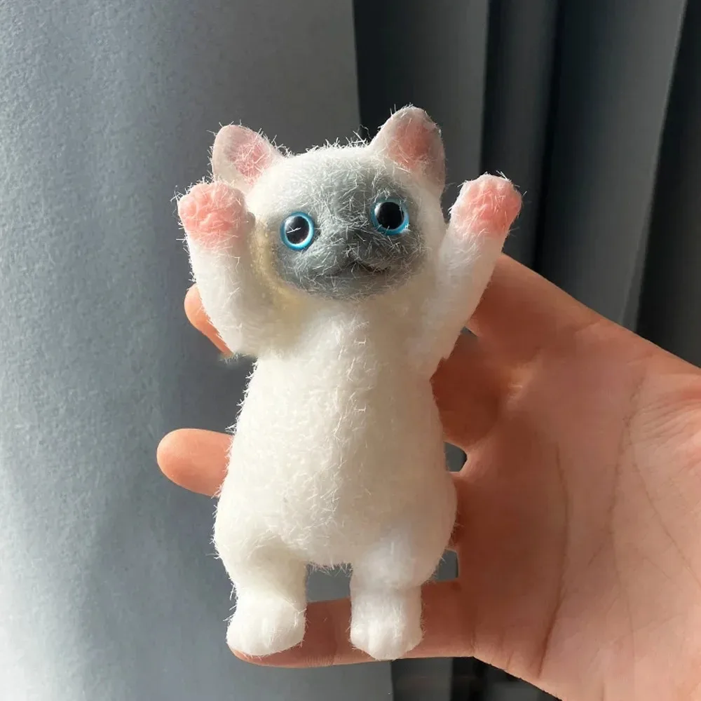 White & Grey Squishy & Sticky Cat Plush