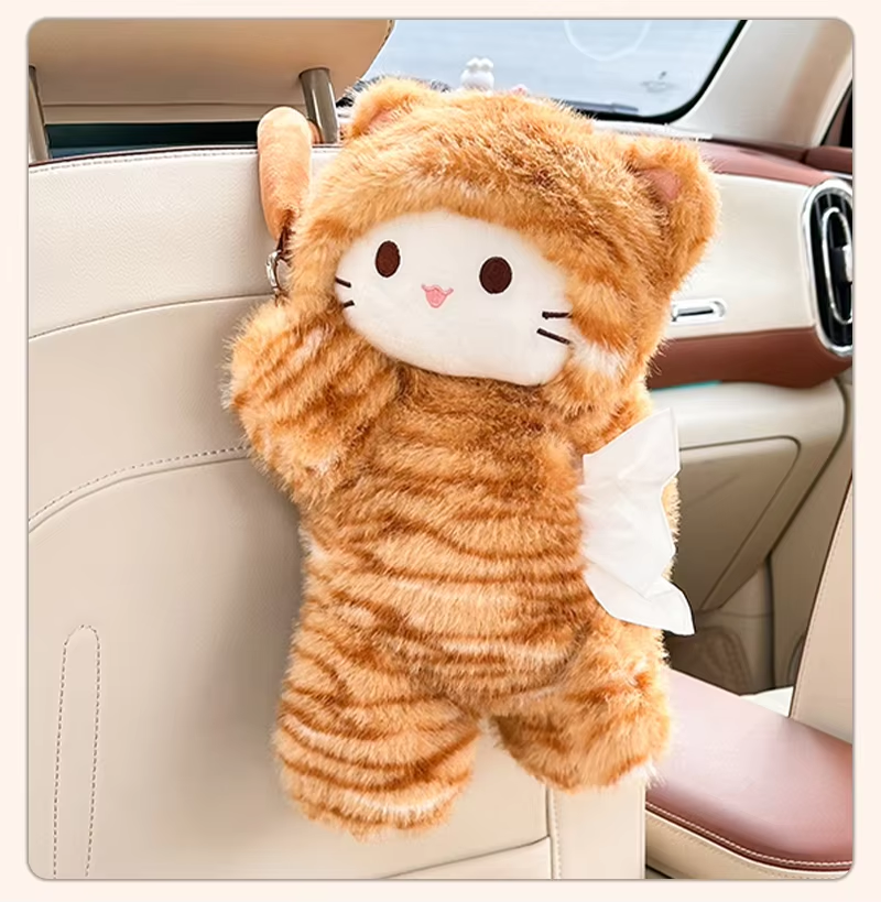 Cute Tiger Car Tissue Box Plush