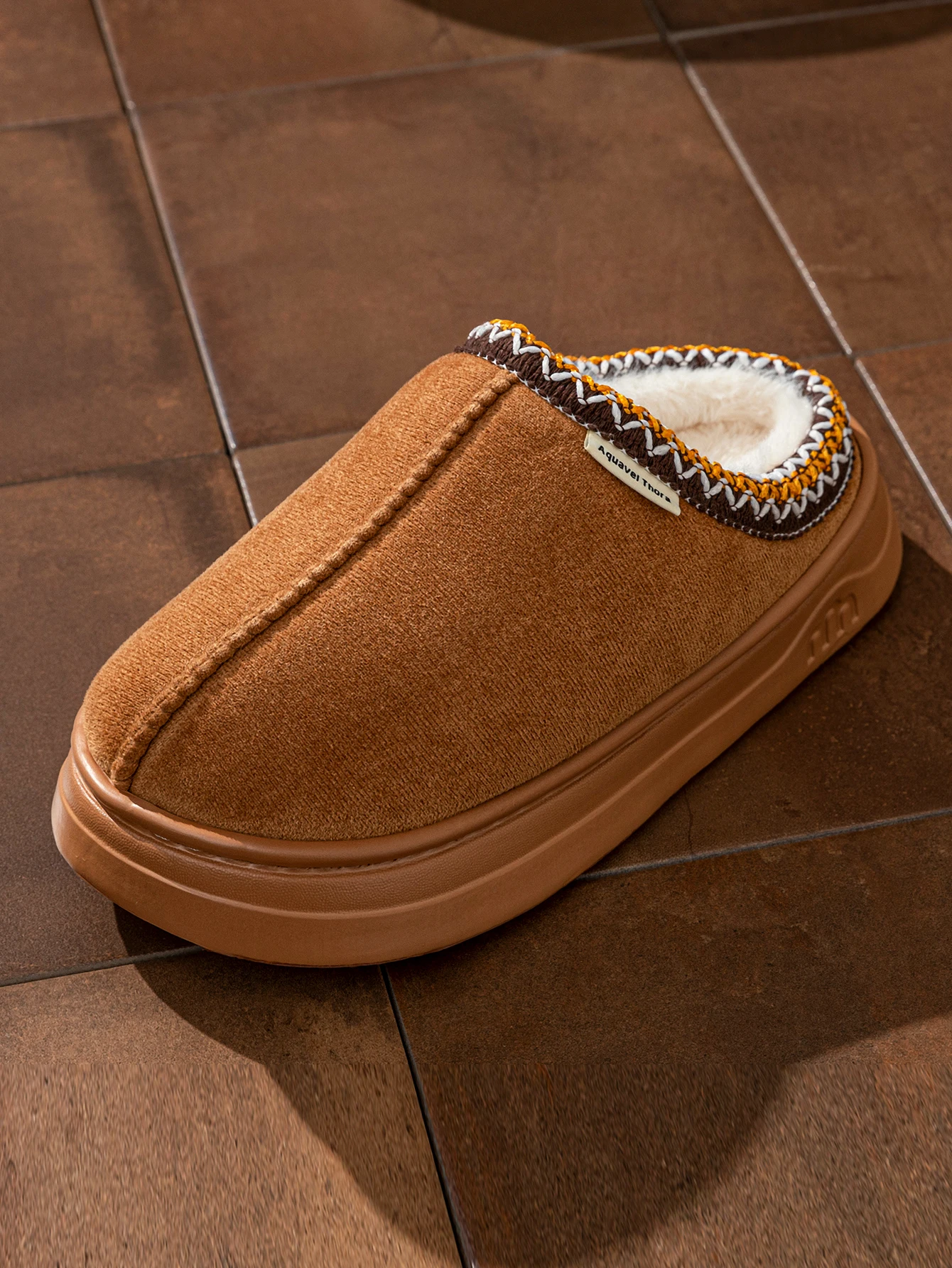 Brown Warm Fluffy Slippers