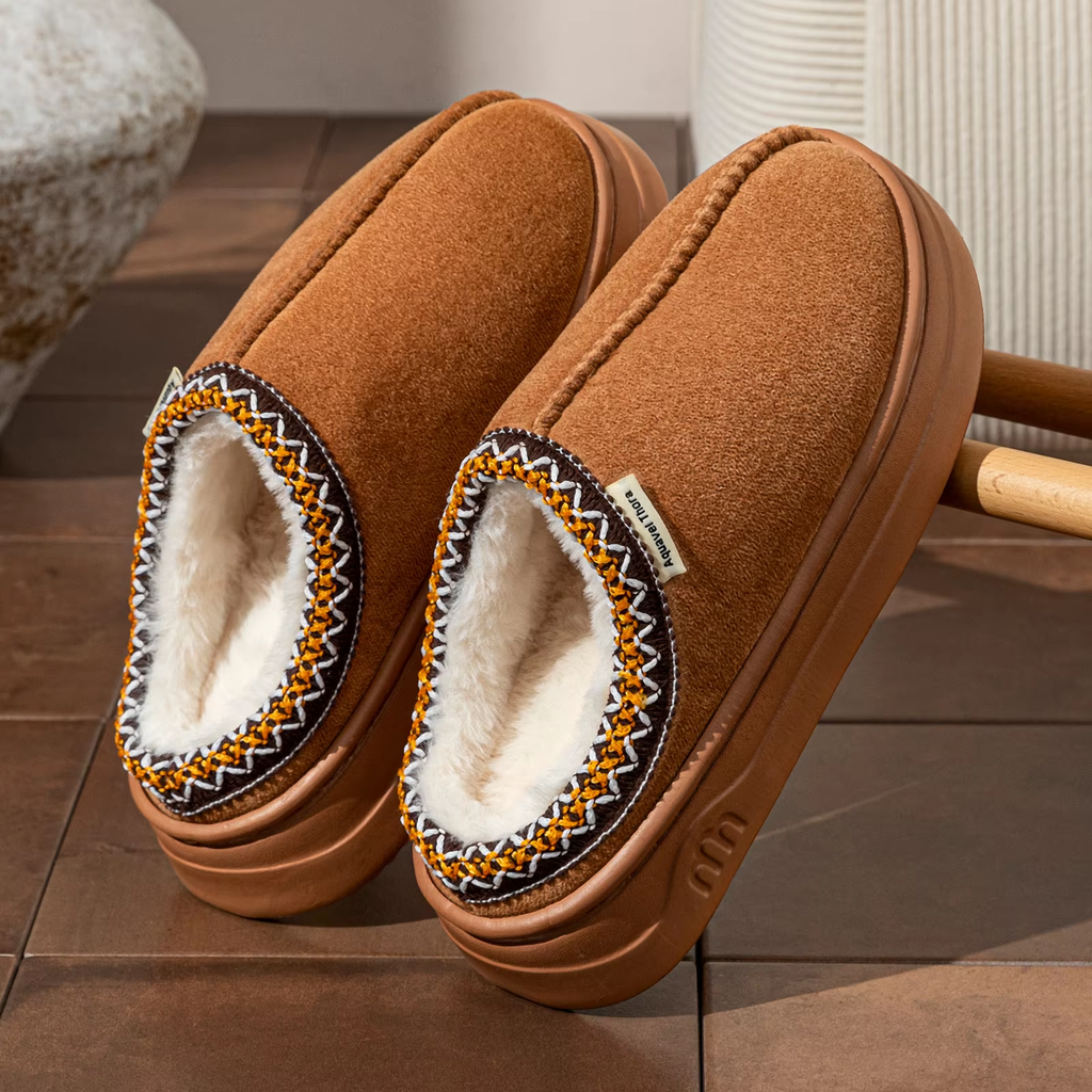 Brown Warm Fluffy Slippers