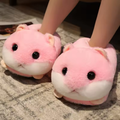 Fluffy Pink Hamster Slippers