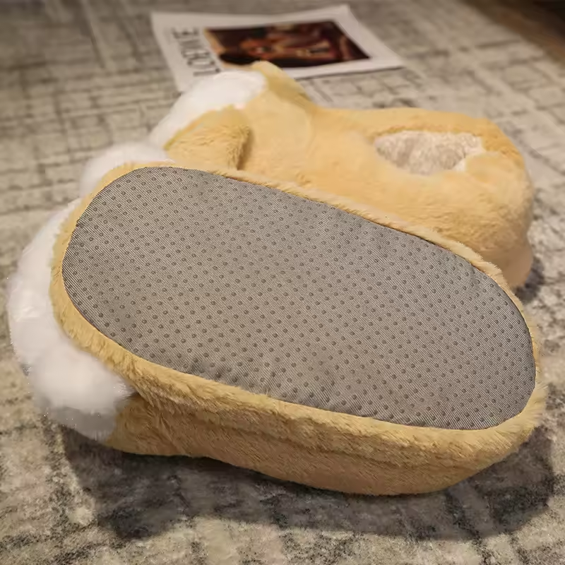 Fluffy Brown Hamster Slippers