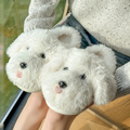 Warm White Dog Fluffy Slippers