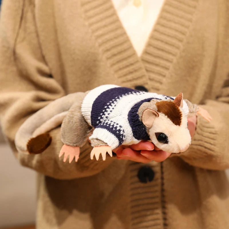 Adorable Fluffy Sugar Glider Blue Shirt Plush