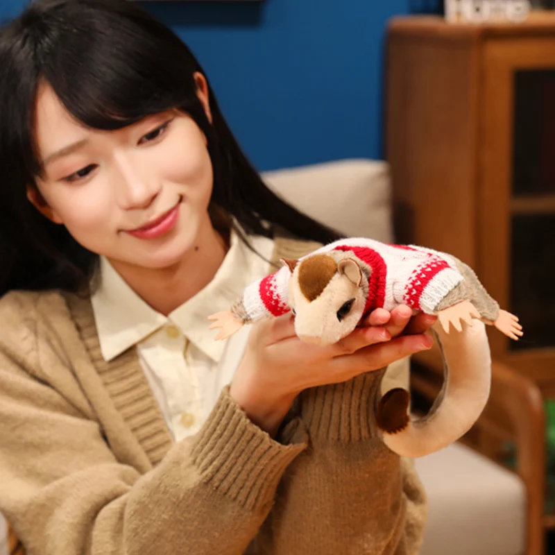 Adorable Fluffy Sugar Glider Red Shirt Plush