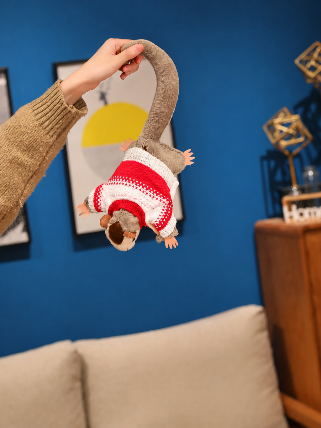 Adorable Fluffy Sugar Glider Red Shirt Plush