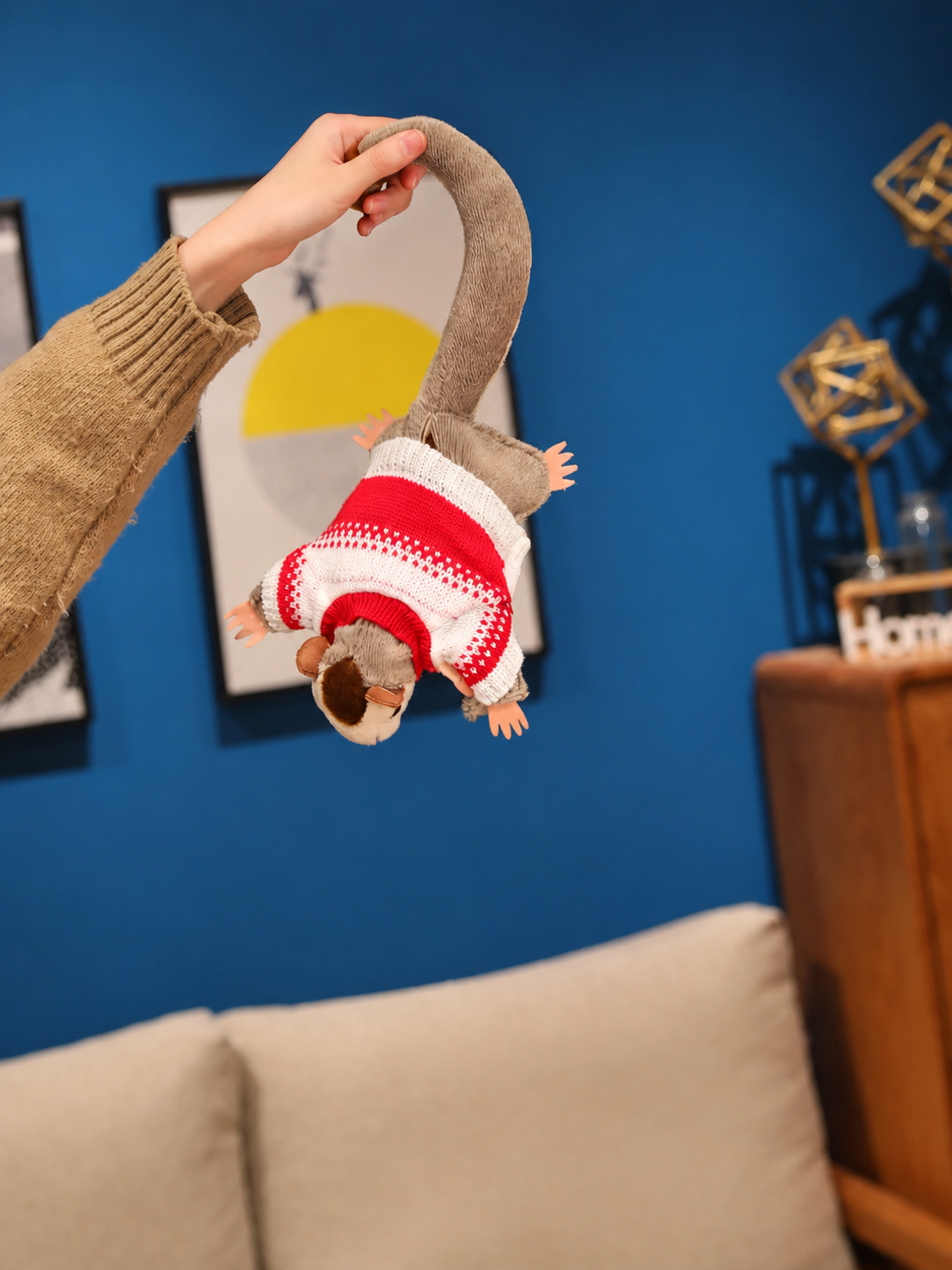 Adorable Fluffy Sugar Glider Red Shirt Plush