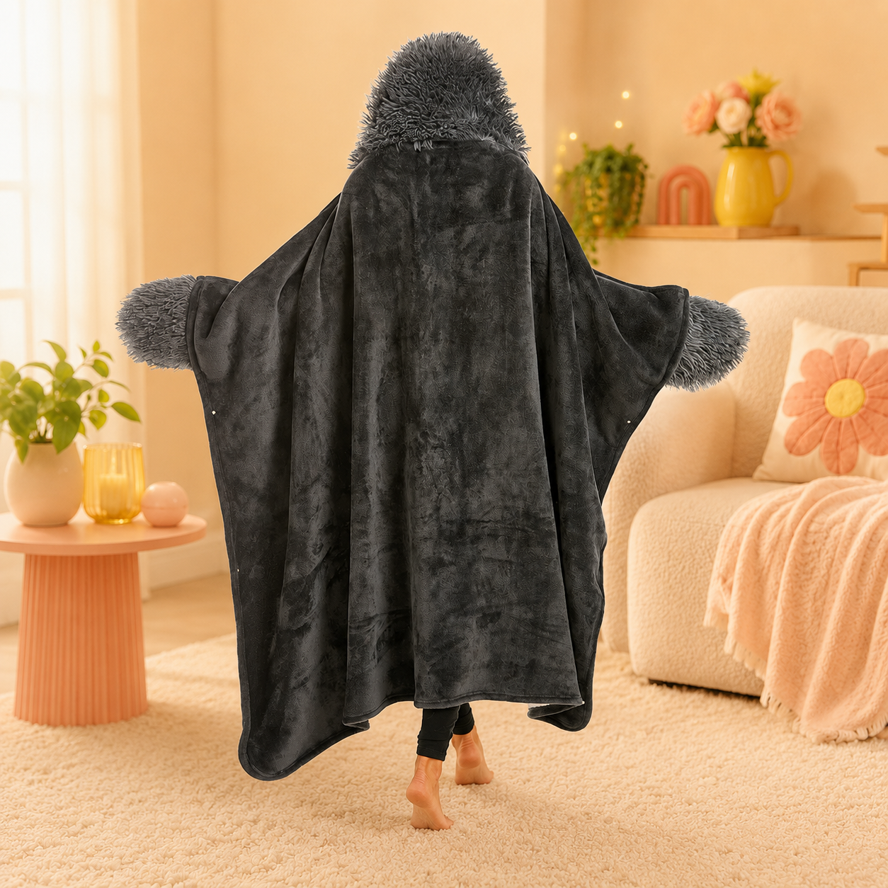 Seal Plush Hooded Blanket
