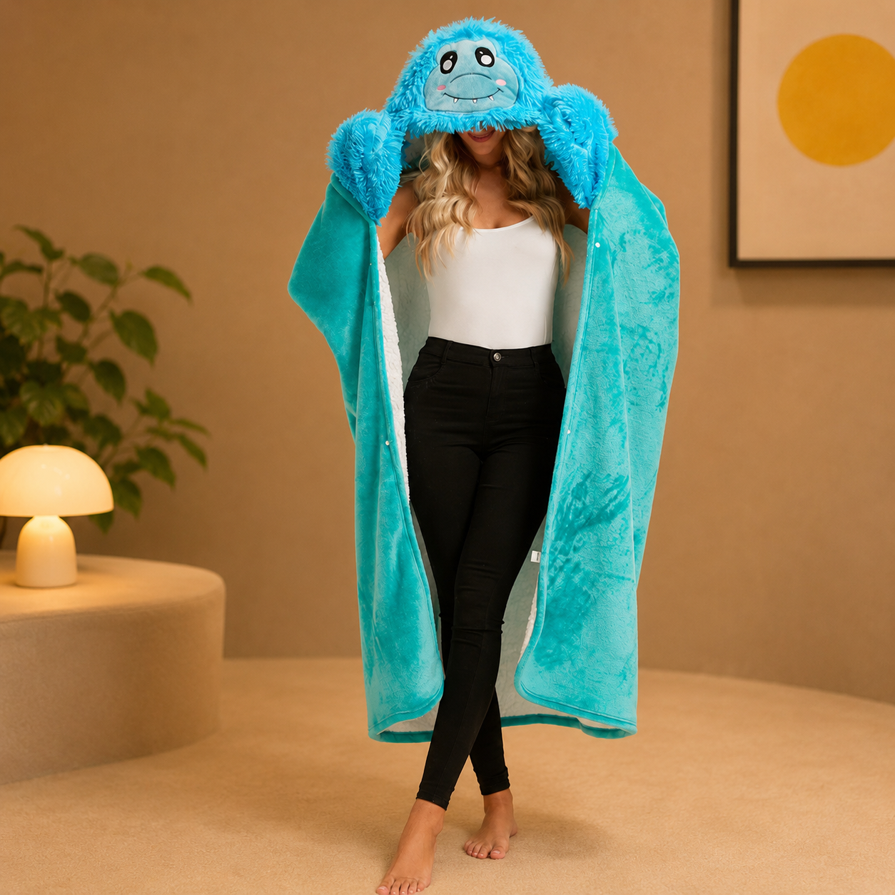 Dinosaur Plush Hooded Blanket