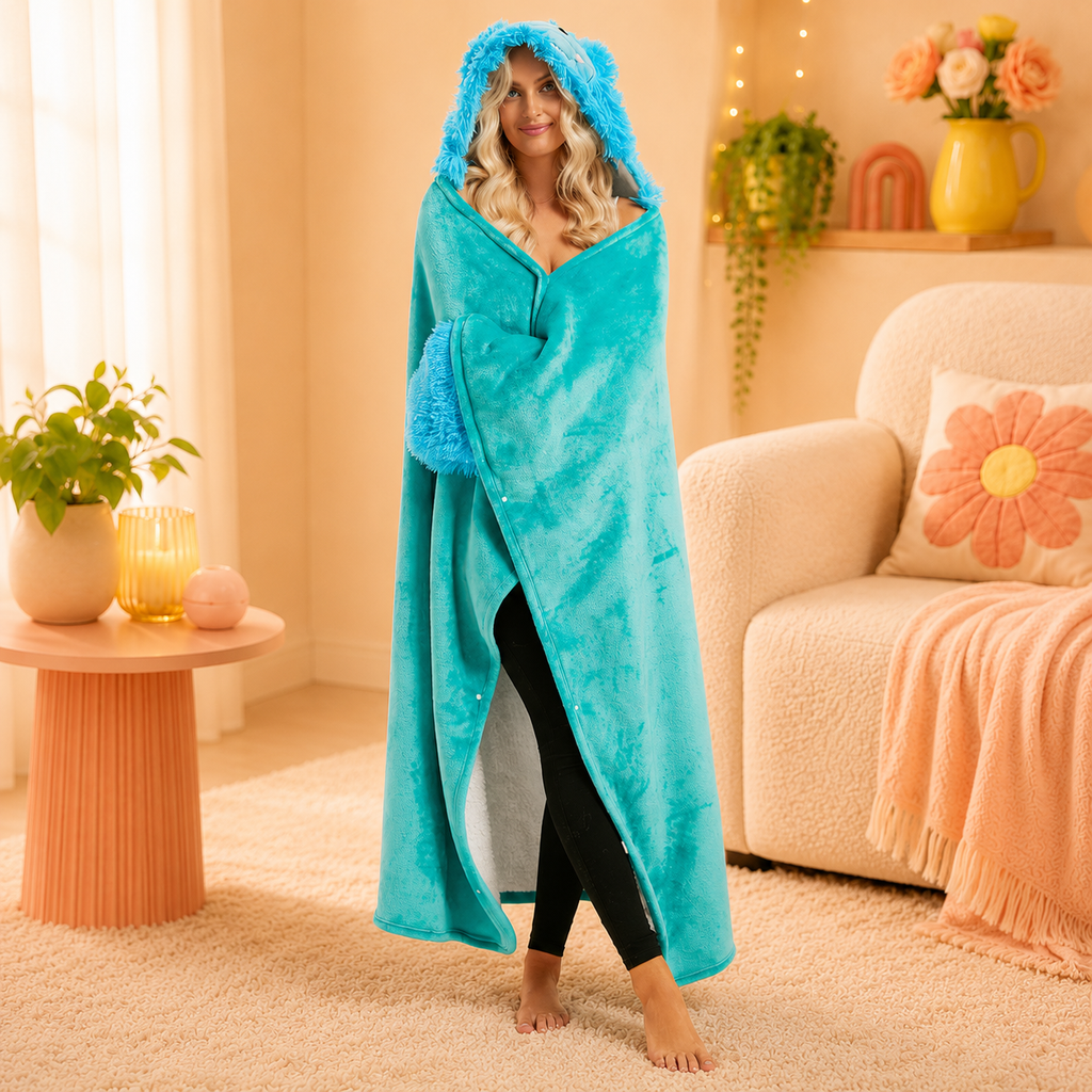 Dinosaur Plush Hooded Blanket