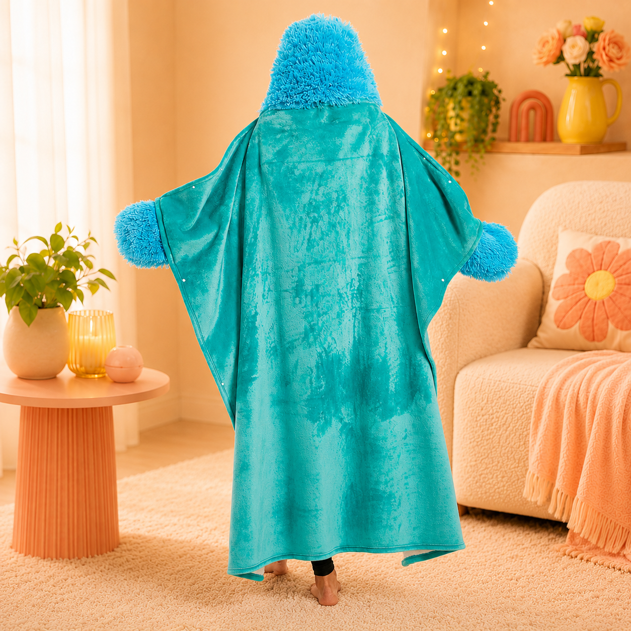 Dinosaur Plush Hooded Blanket