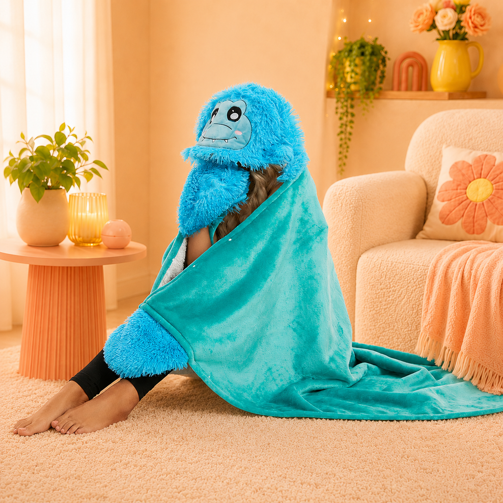 Dinosaur Plush Hooded Blanket