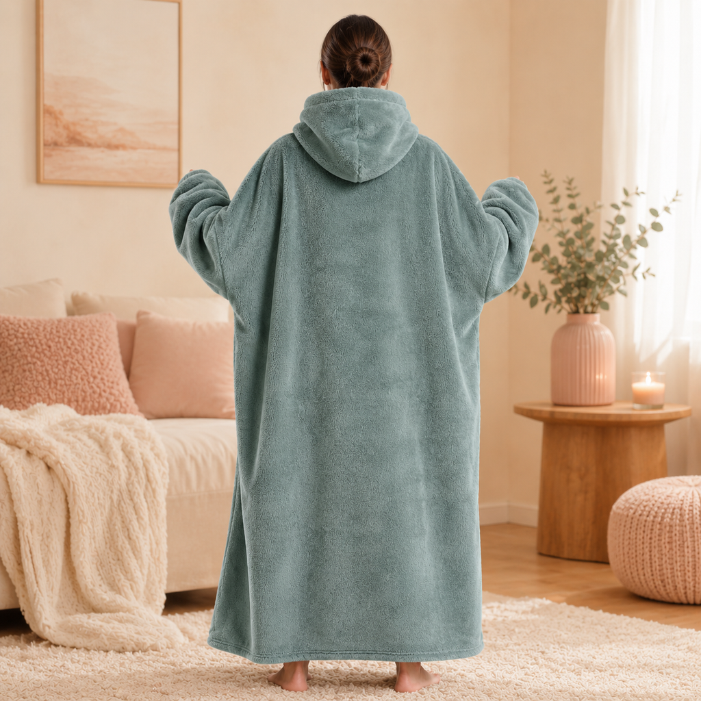 Long Green Blanket Hoodie