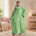 Long Light Green Blanket Hoodie