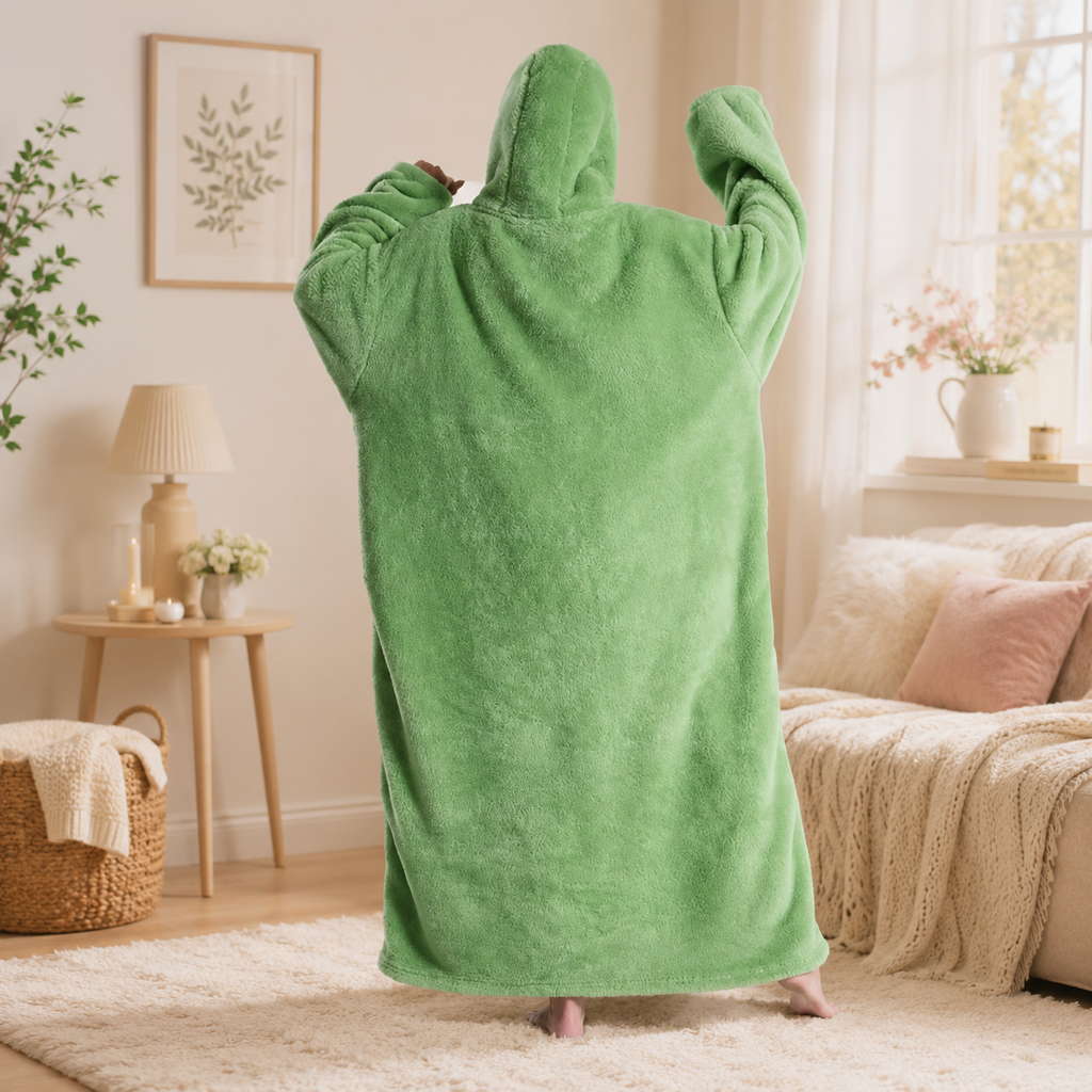 Long Light Green Blanket Hoodie