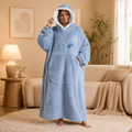 Long Light Blue Blanket Hoodie