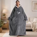 Long Light Grey Blanket Hoodie