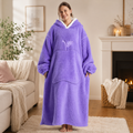 Long Purple Blanket Hoodie
