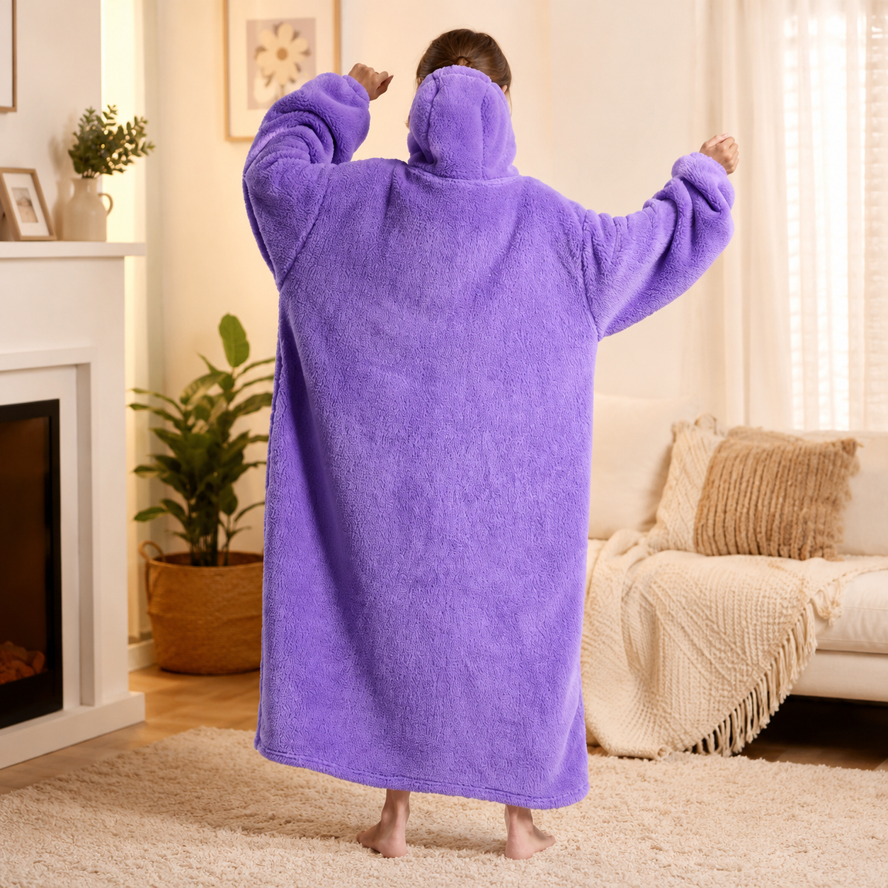 Long Purple Blanket Hoodie