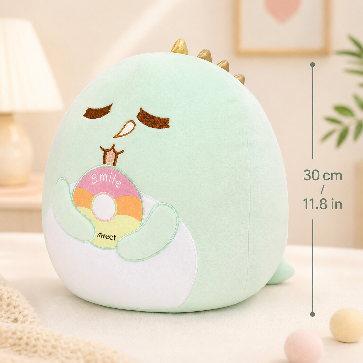 Puffy Donut Eating Dino Plush