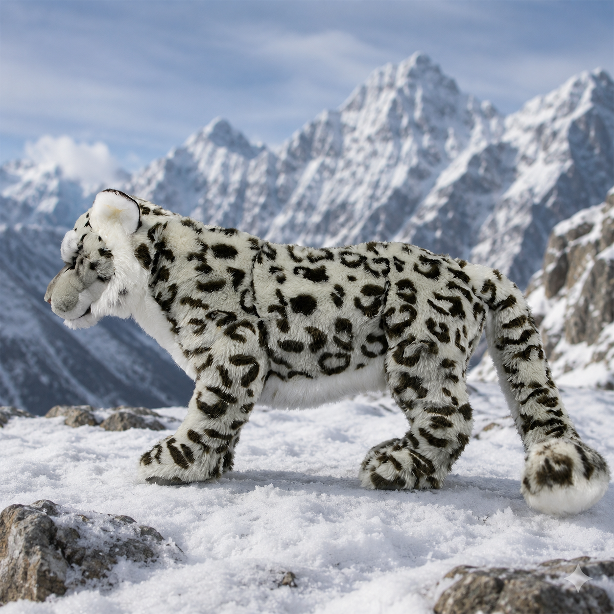Realistic Snow Leopard Plush
