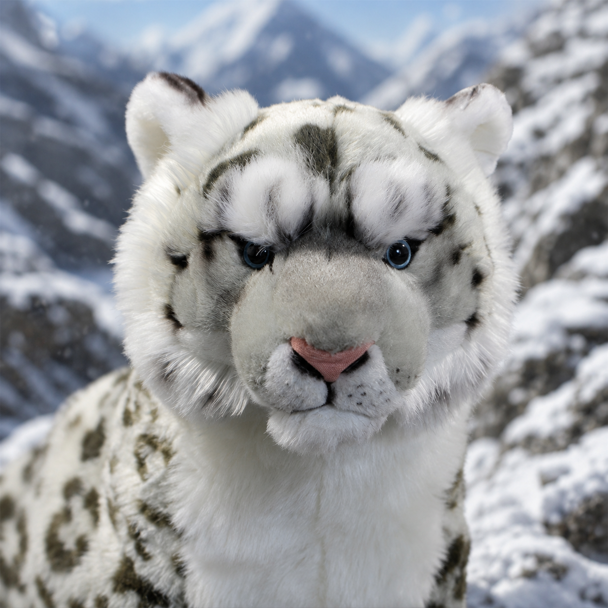 Realistic Snow Leopard Plush