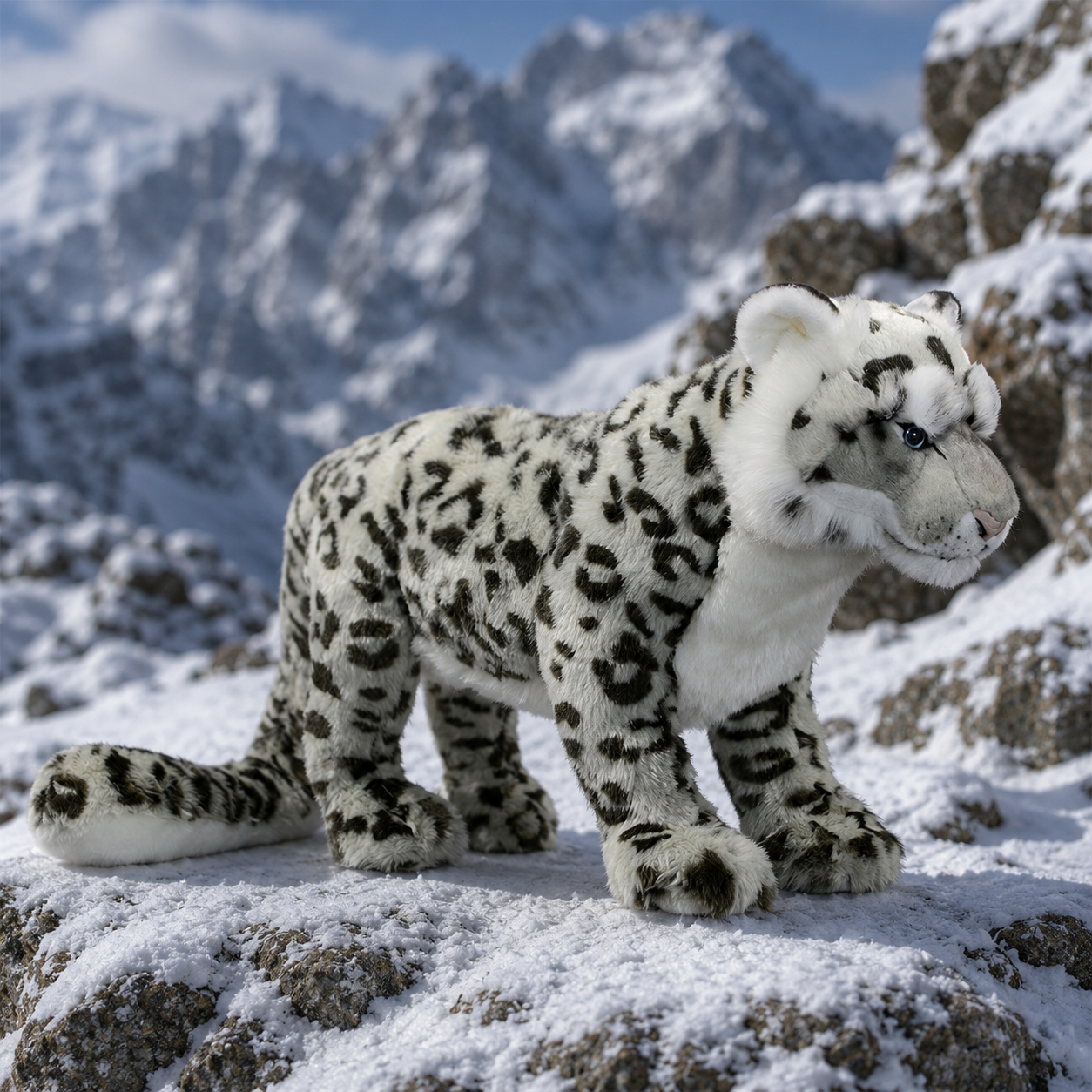 Realistic Snow Leopard Plush