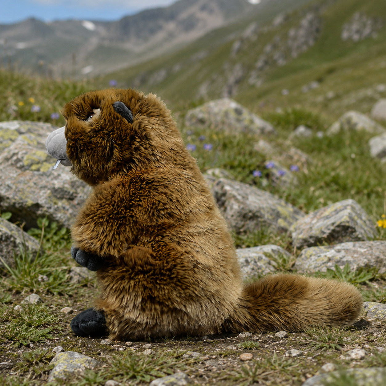 Realistic Fluffy Marmot Plush