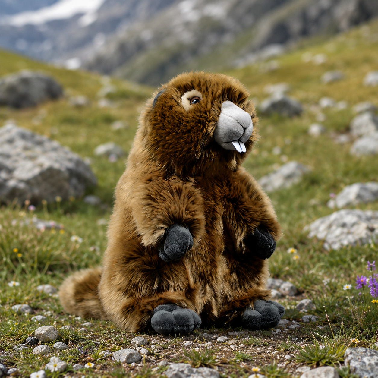 Realistic Fluffy Marmot Plush