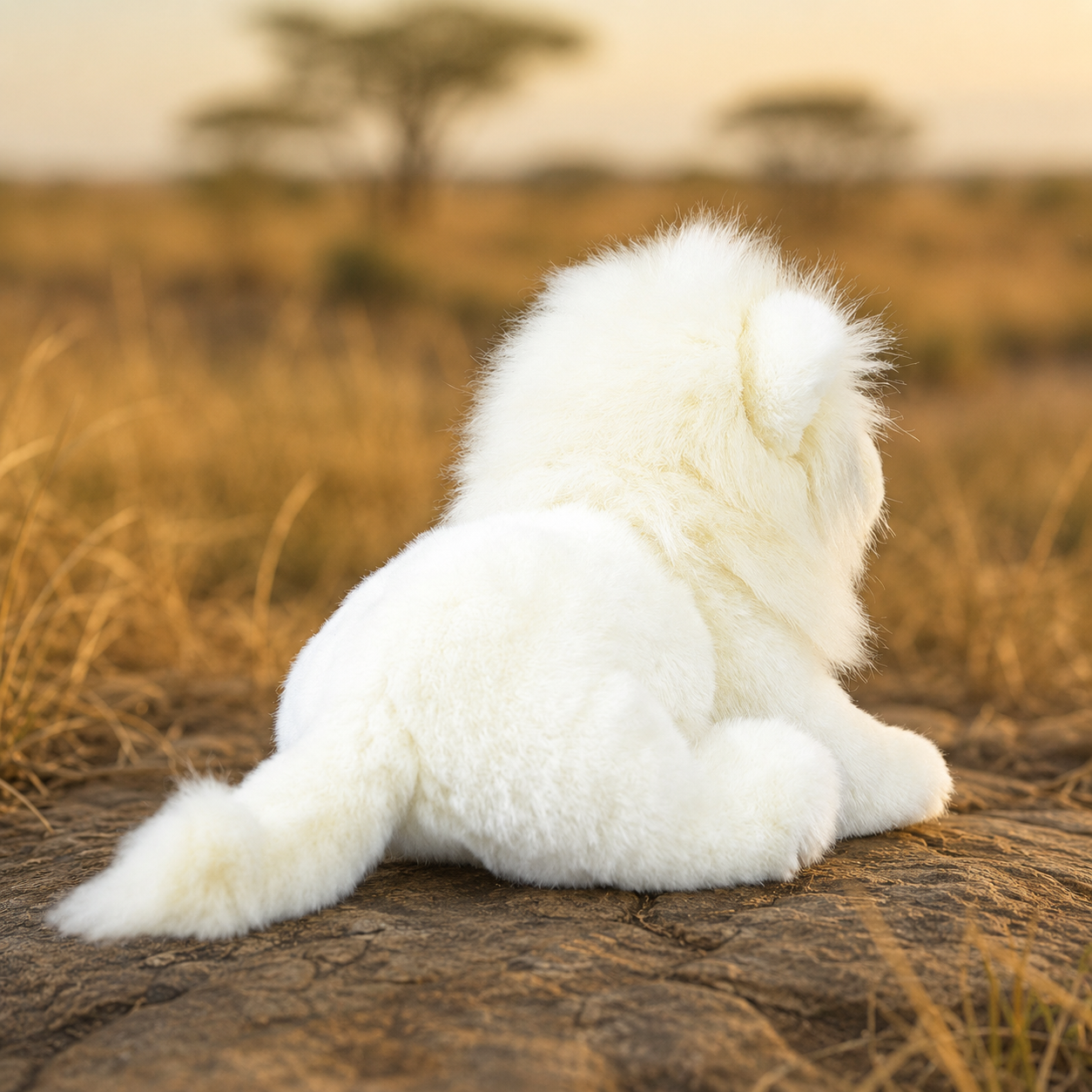Realistic White Lion Plush