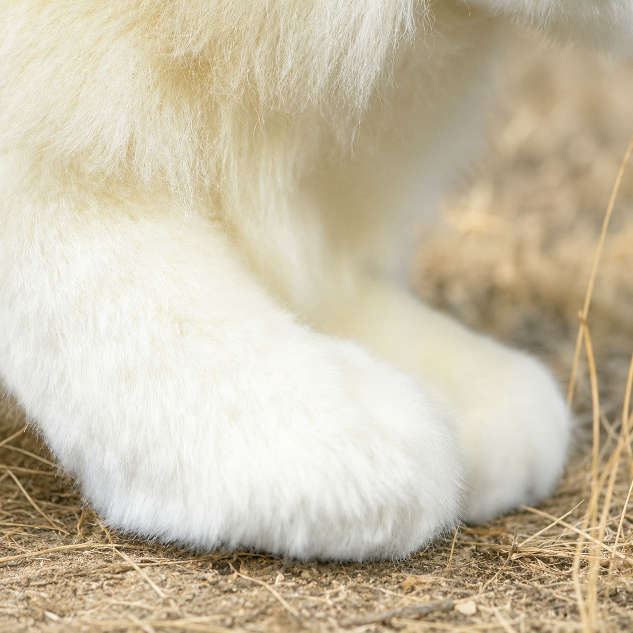 Realistic White Lion Plush