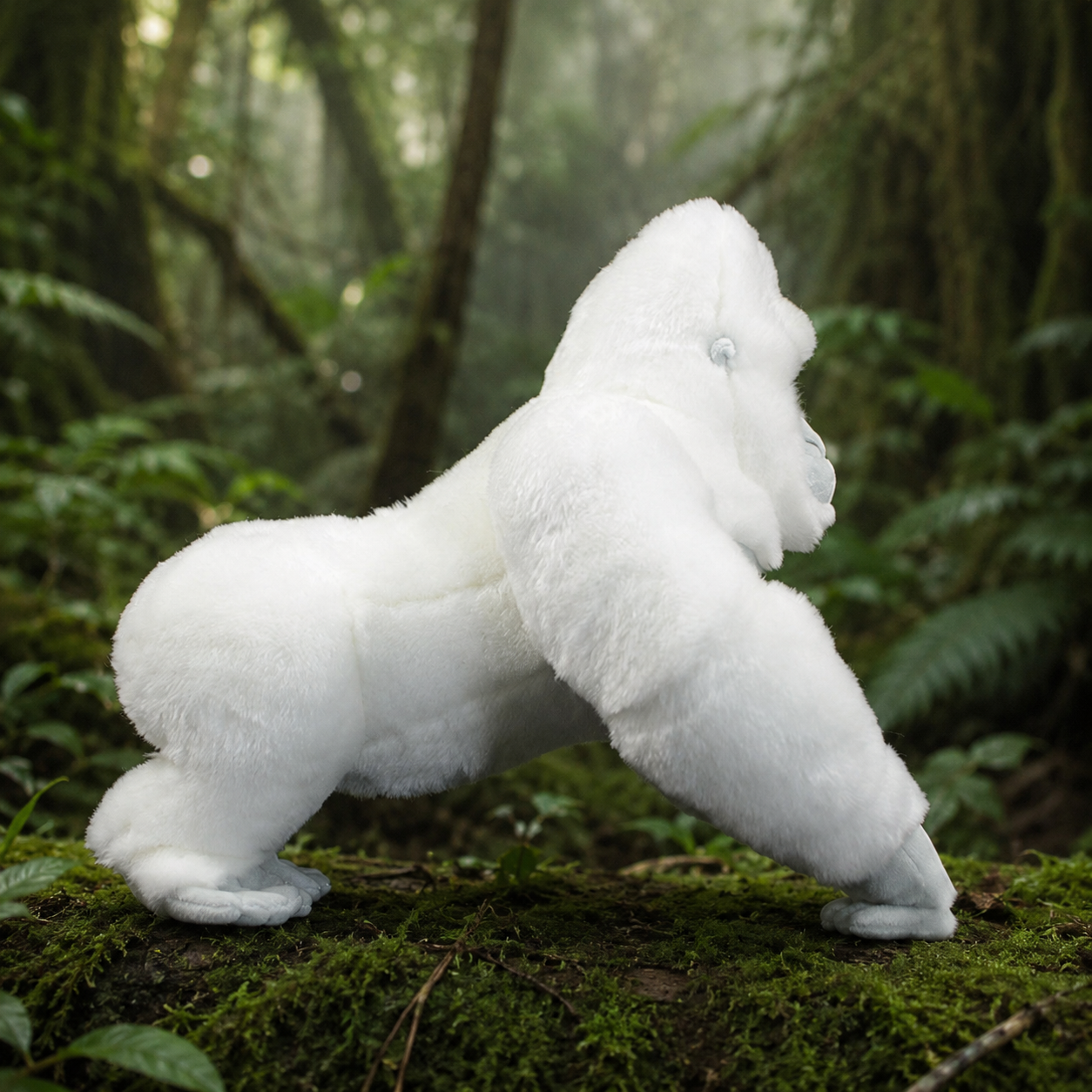 Realistic Albino Gorilla Plush