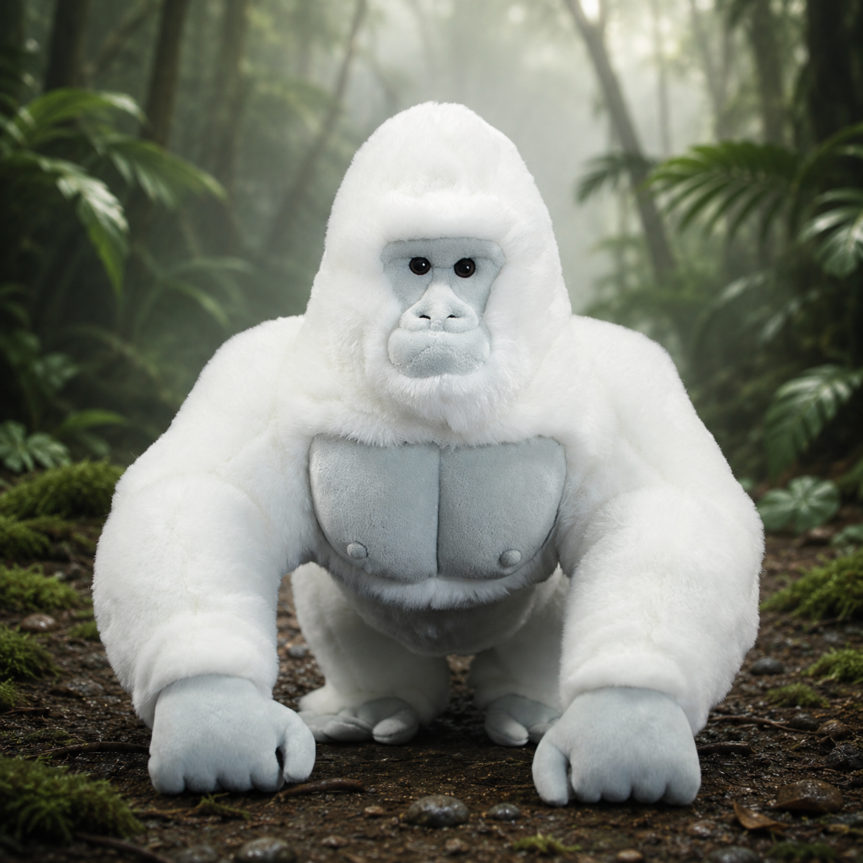 Realistic Albino Gorilla Plush