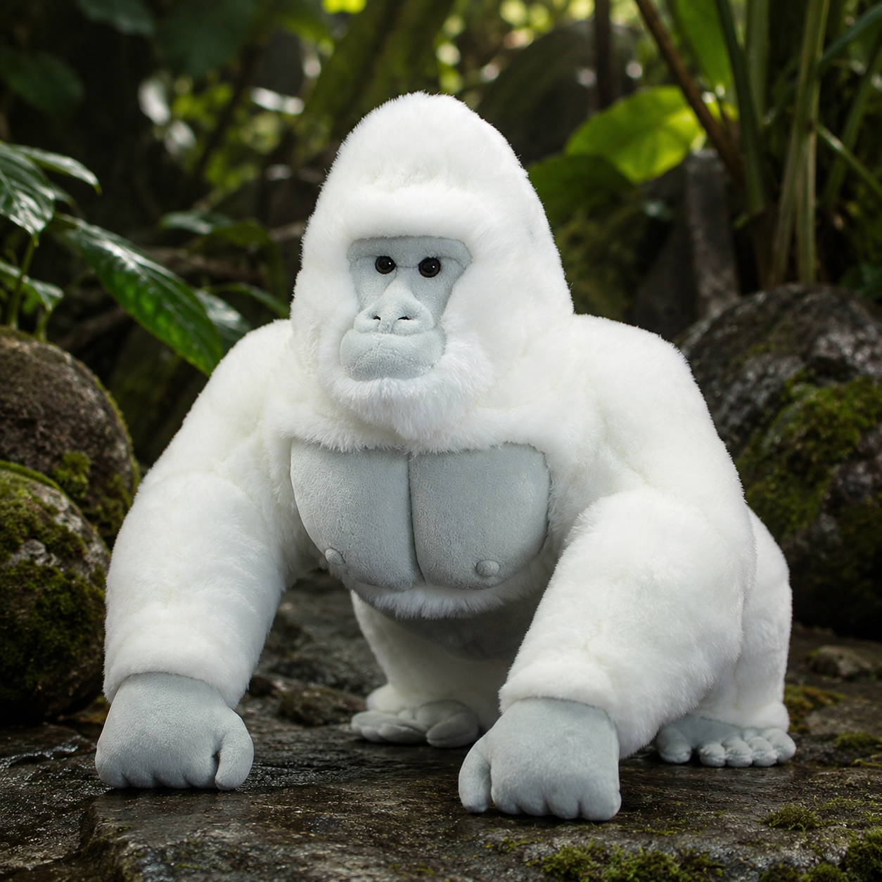 Realistic Albino Gorilla Plush