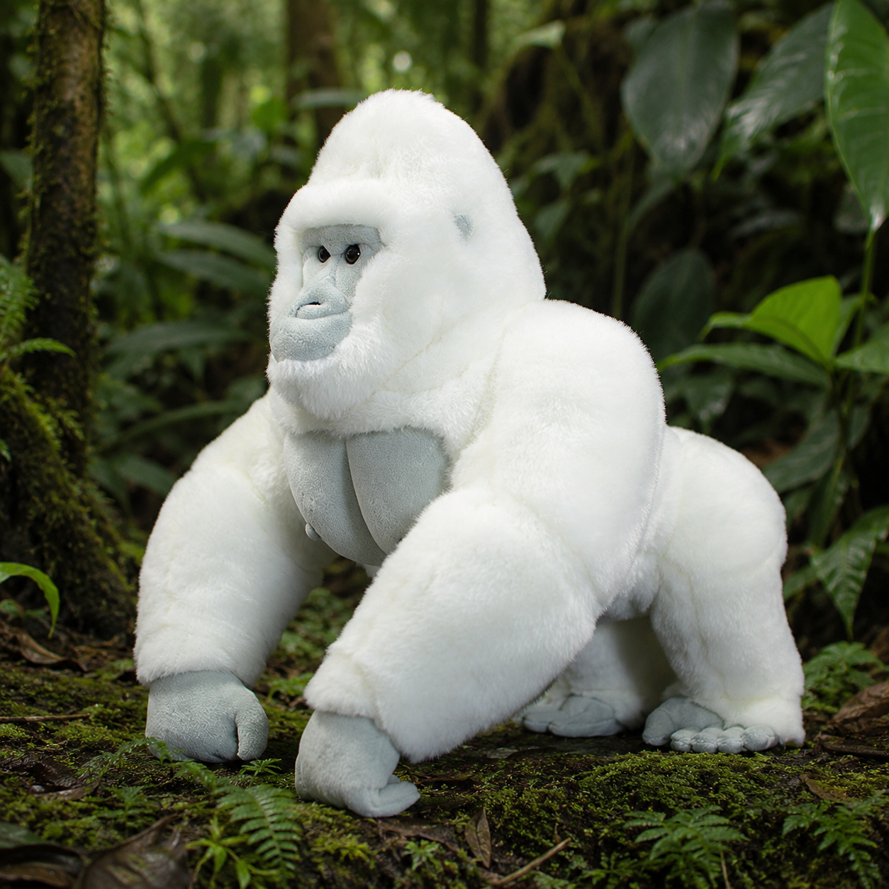 Realistic Albino Gorilla Plush