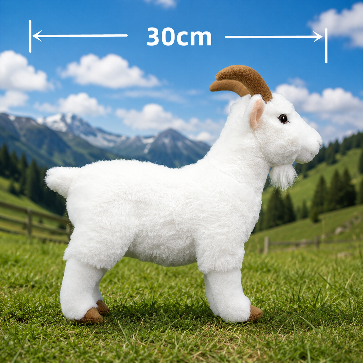 Realistic White Goat Plush