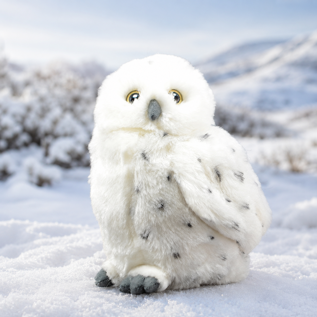 Realistic White Owl Plush