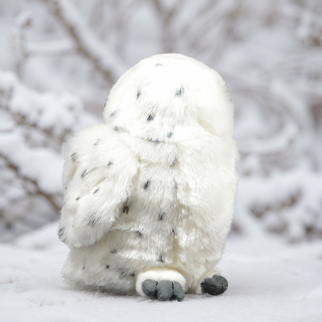 Realistic White Owl Plush