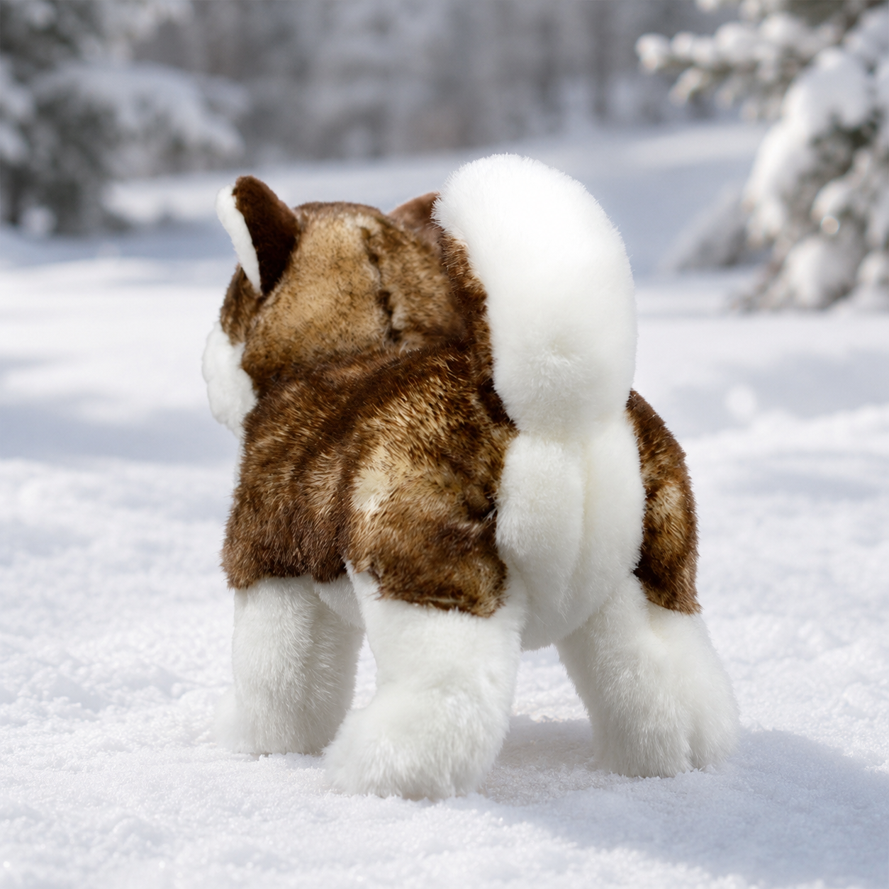 Realistic Brown Husky Plush