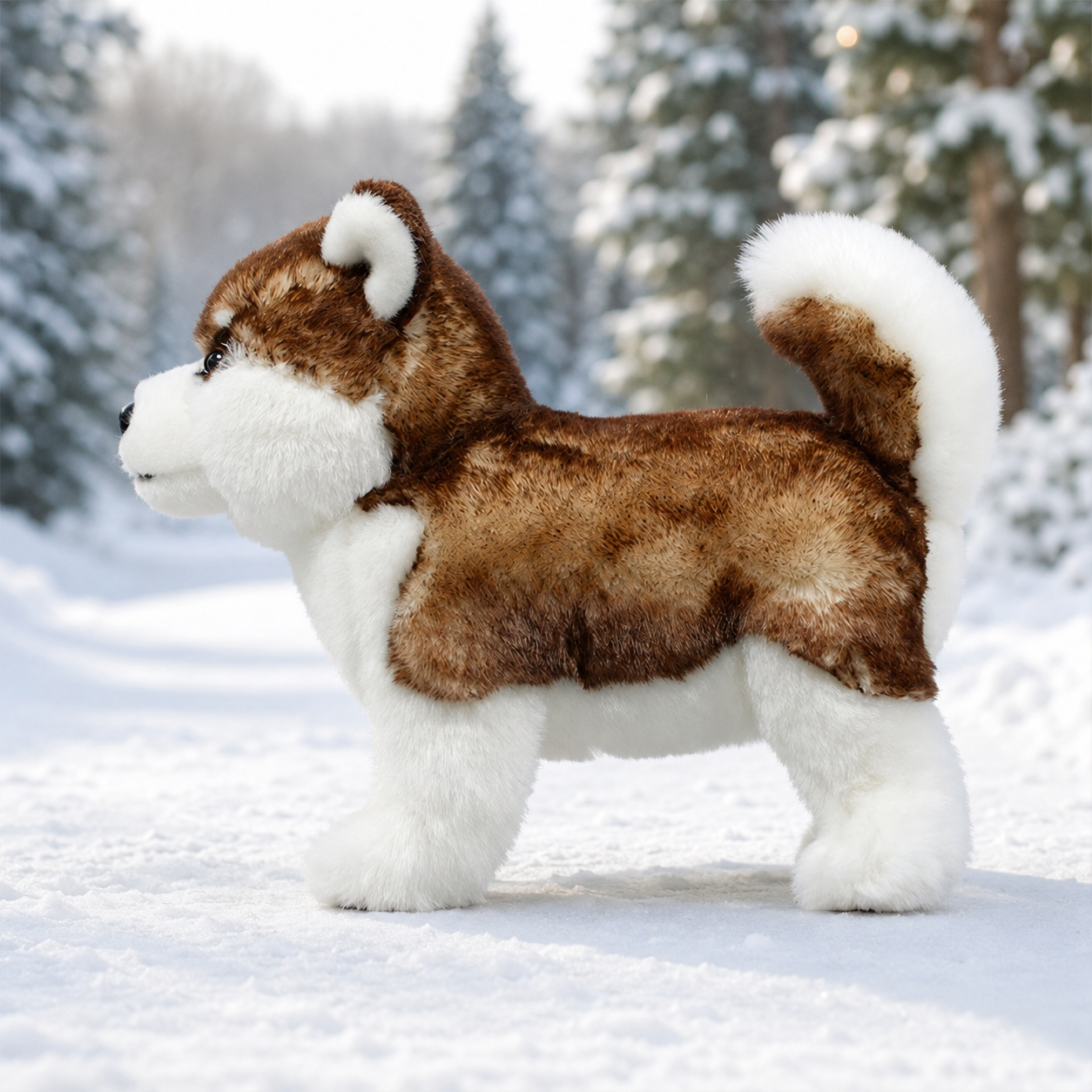 Realistic Brown Husky Plush
