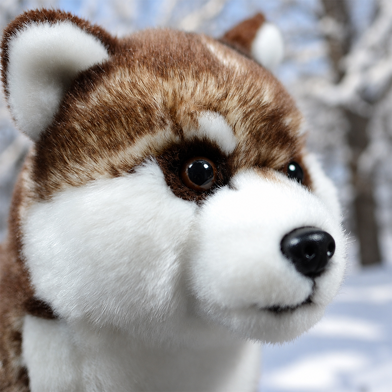 Realistic Brown Husky Plush