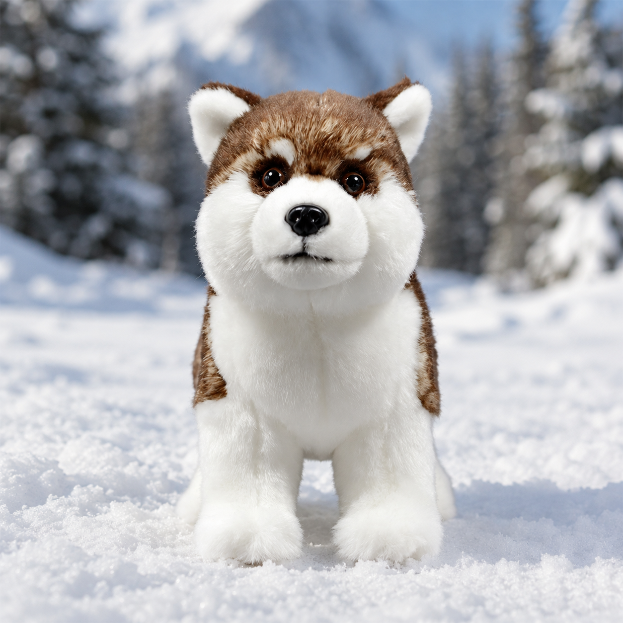 Realistic Brown Husky Plush