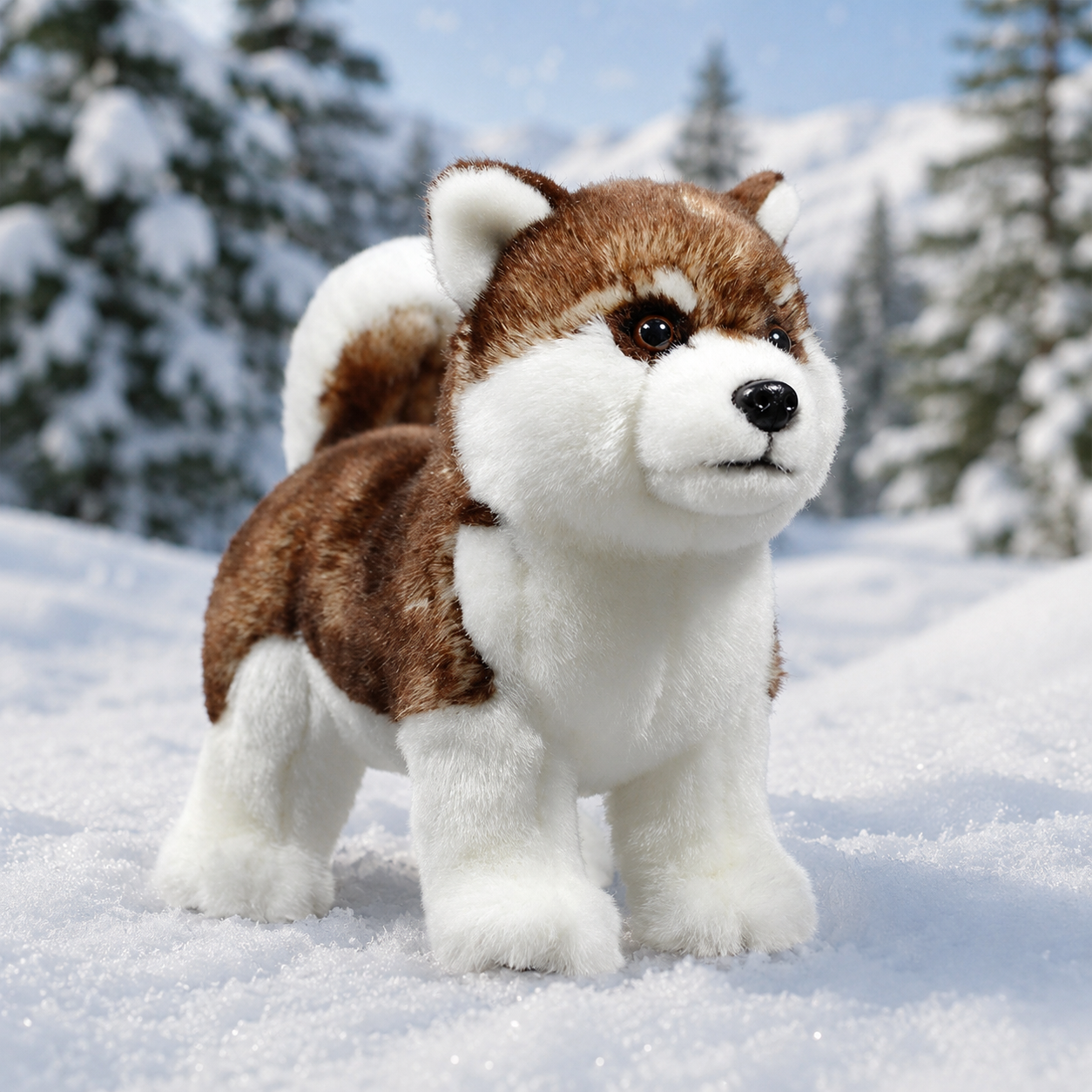 Realistic Brown Husky Plush