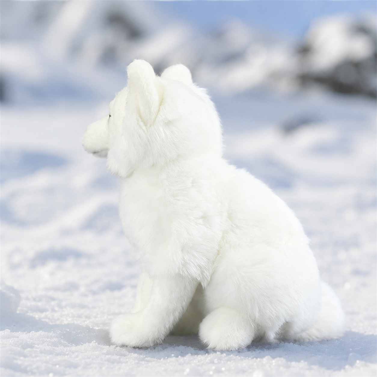 Realistic White Fox Plush