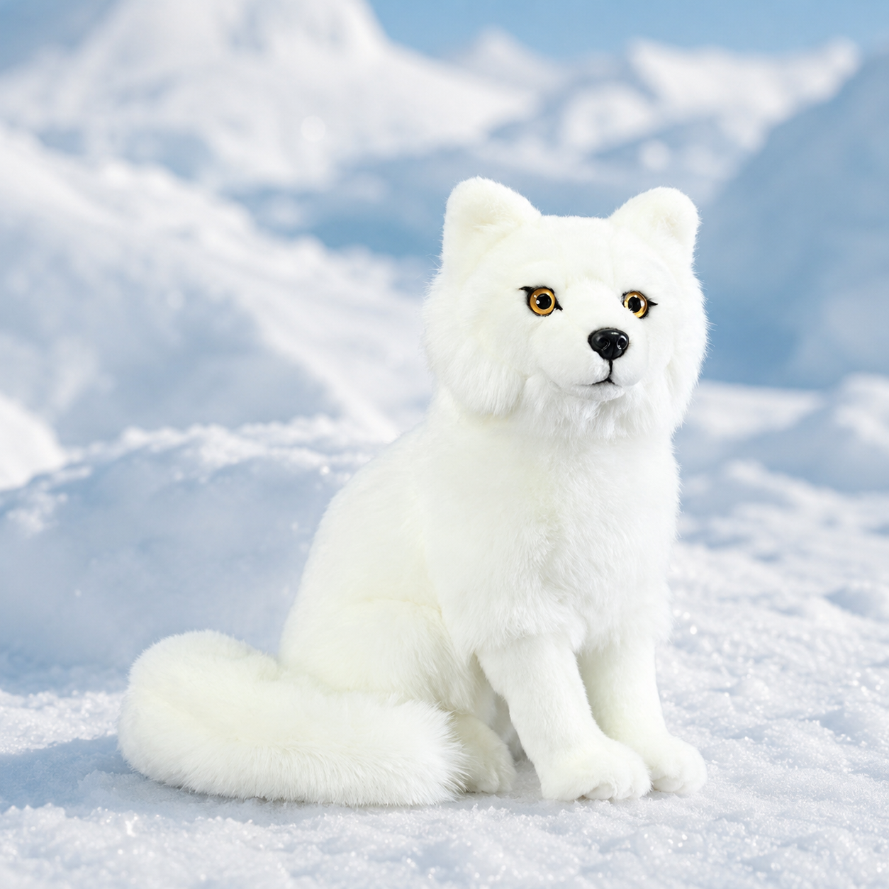 Realistic White Fox Plush