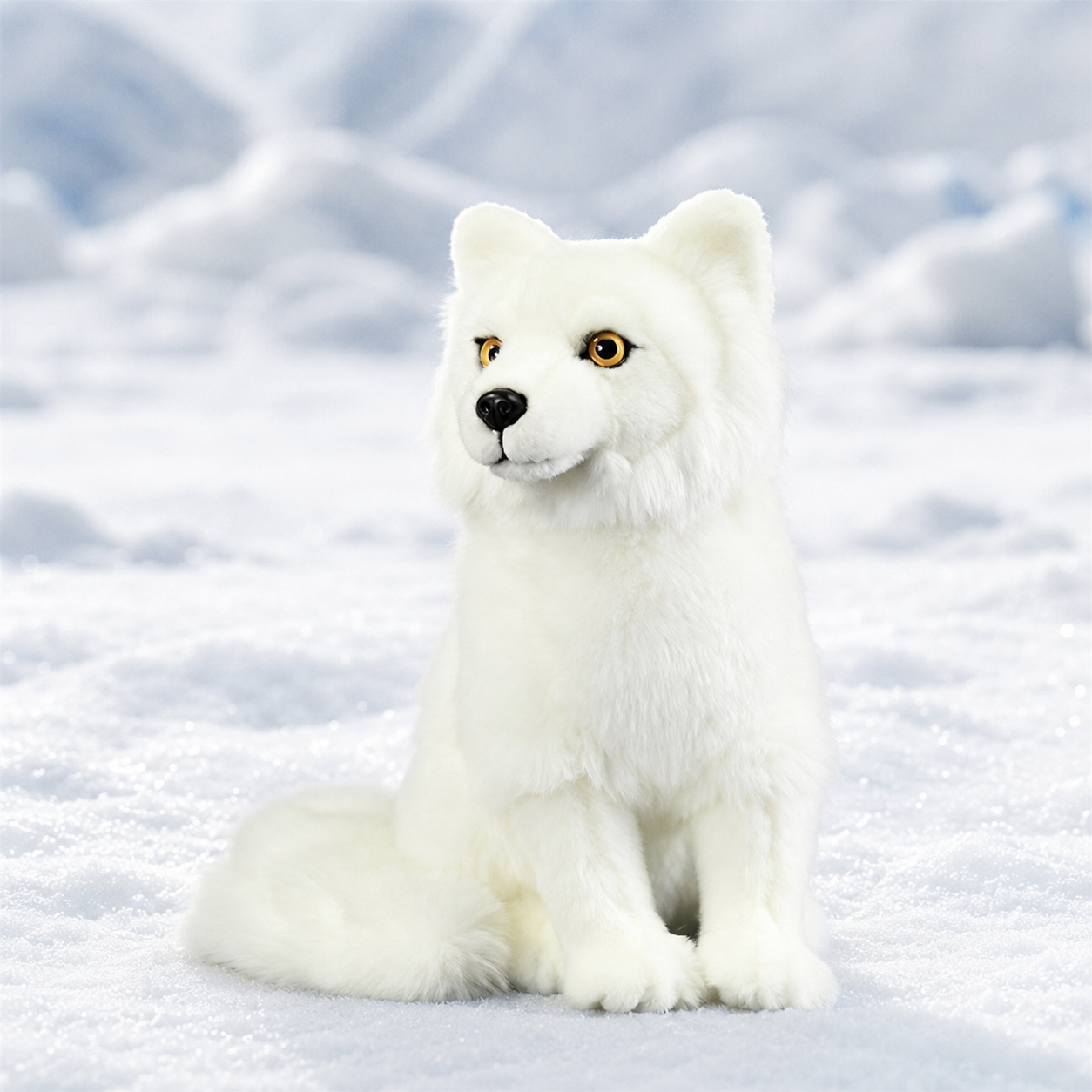 Realistic White Fox Plush