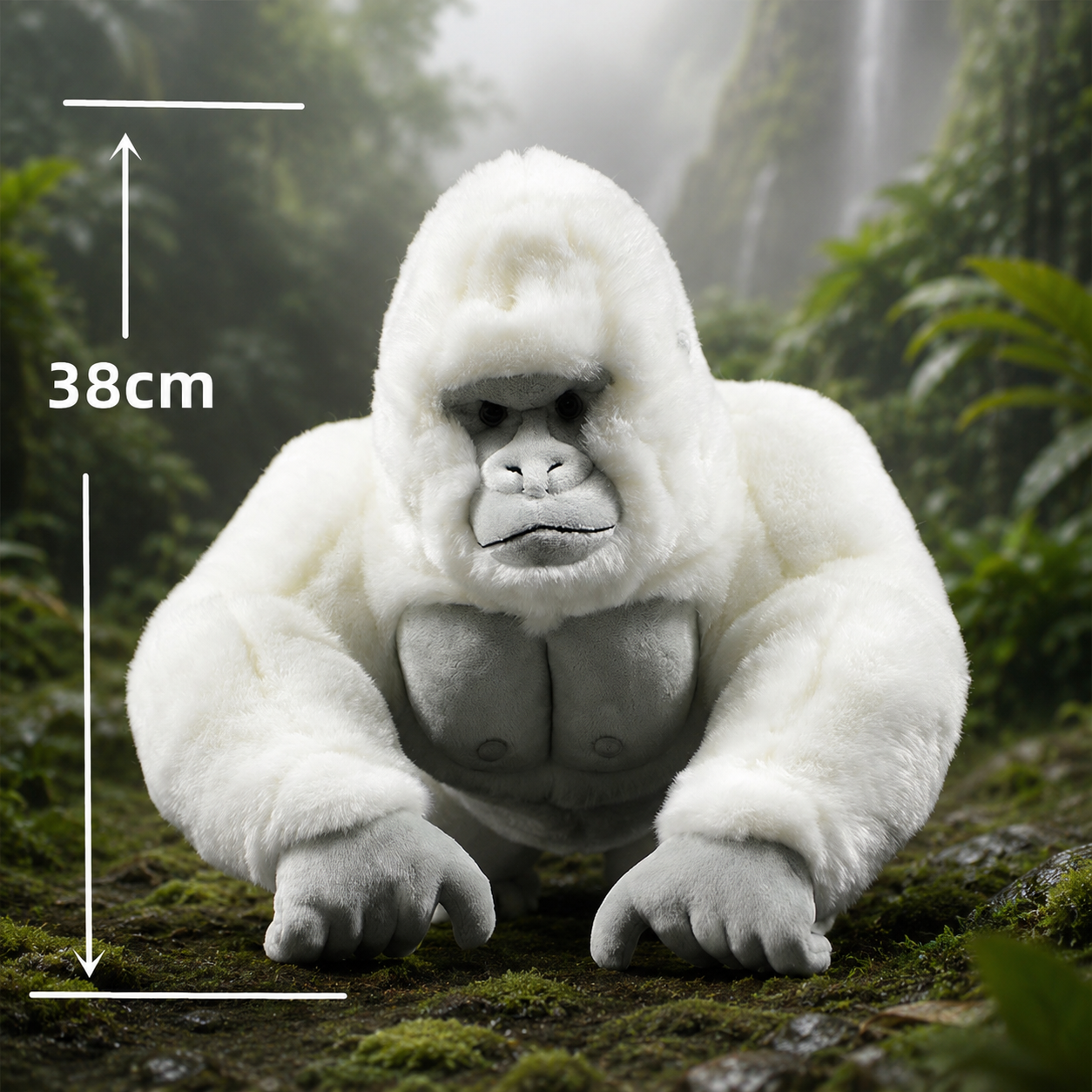 Realistic White Gorilla Plush