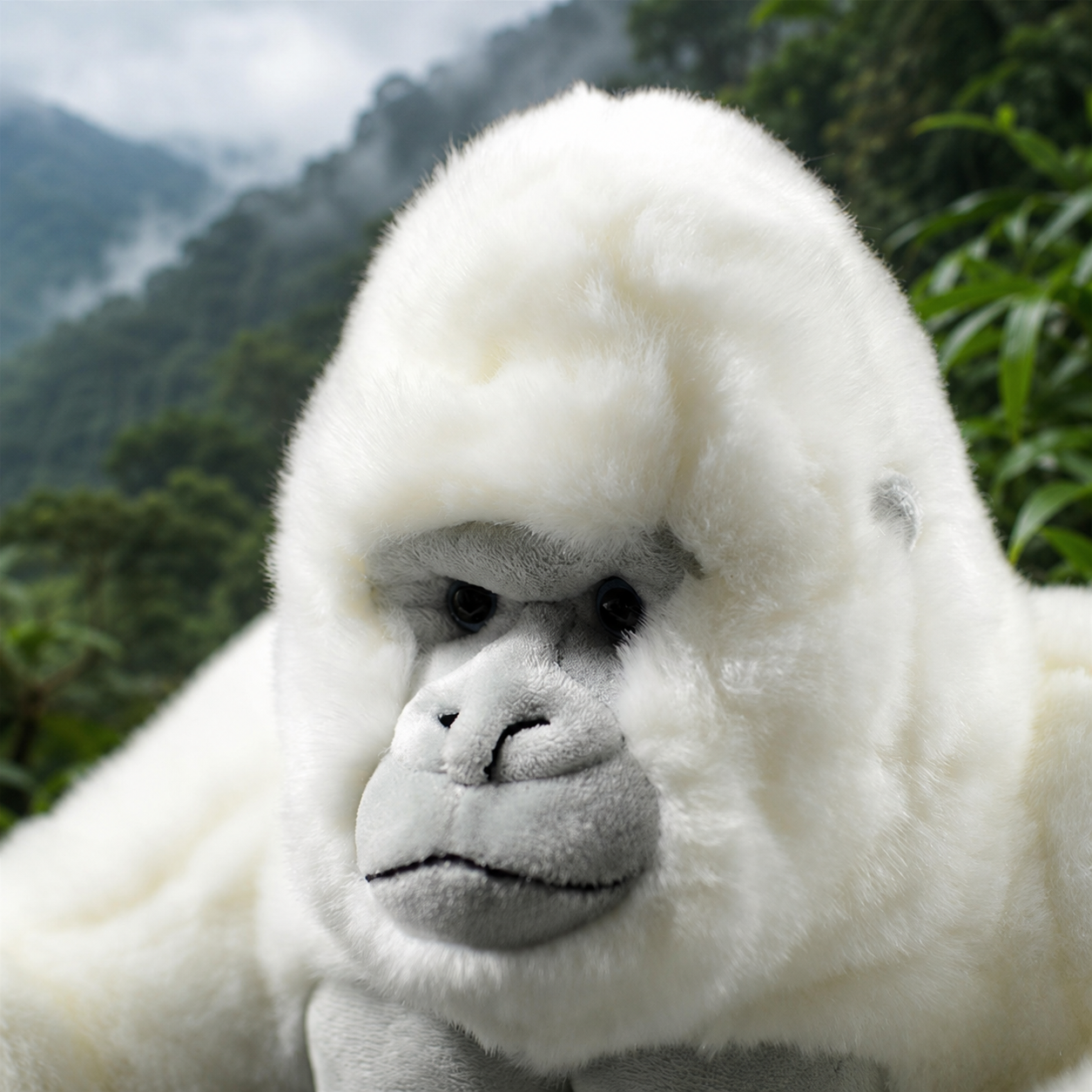 Realistic White Gorilla Plush